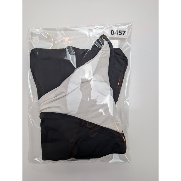 Women's Size Large 12/14 Black Time & Tru One-Piece Swim Suit White Bow - Picture 5 of 5